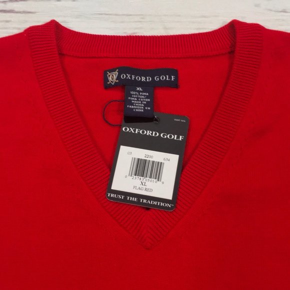Oxford Golf • Pima Cotton V-neck Vest Sweater - Picture 5 of 11